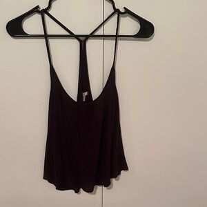 Strappy Black Flowy Racerback Tank
